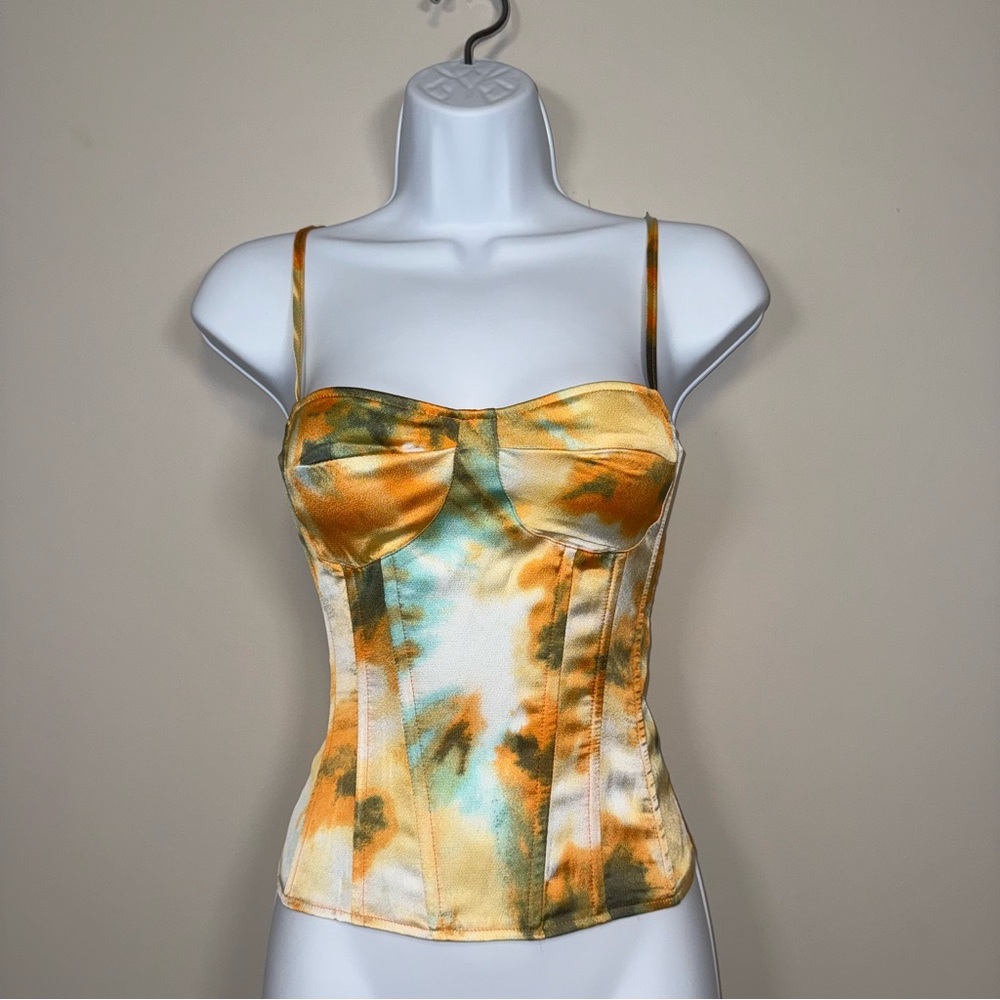 PrettyLittleThing Yellow and Green Camisole Top